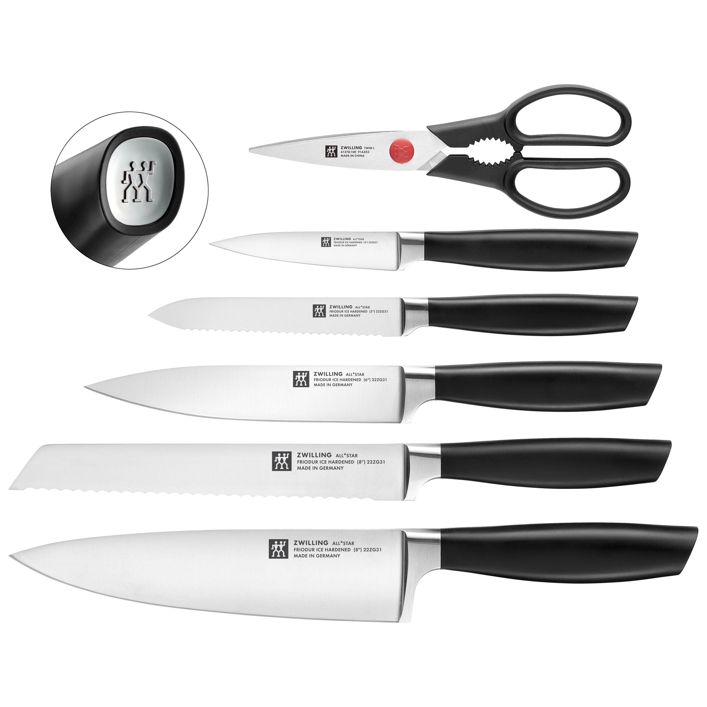 ZWILLING All * Star 7 Piece Knife Block Set, Silver-DECOROLALA