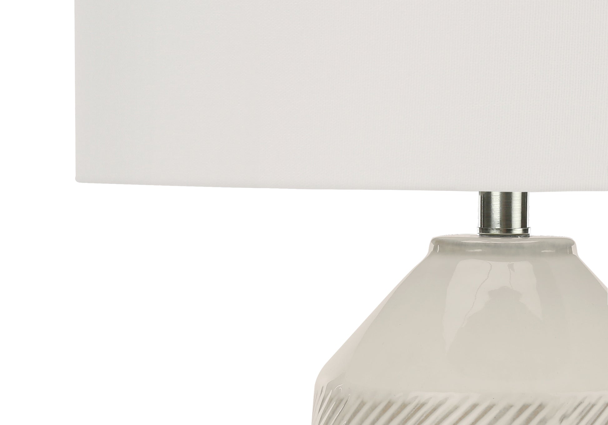 33"H Cream Ceramic Table Lamp with Ivory Shade-Lighting-DECOROLALA