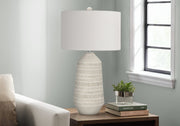 33"H Cream Ceramic Table Lamp with Ivory Shade-Lighting-DECOROLALA