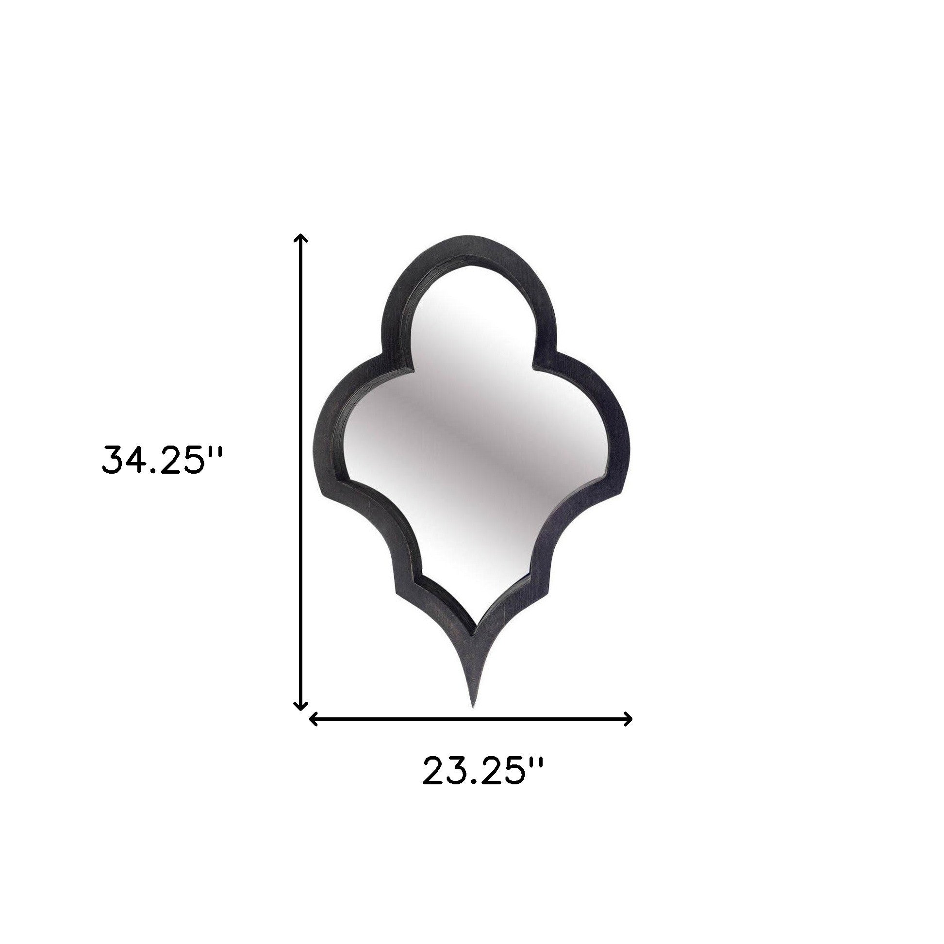 34" Black Novelty Framed Accent Mirror-Mirrors-DECOROLALA