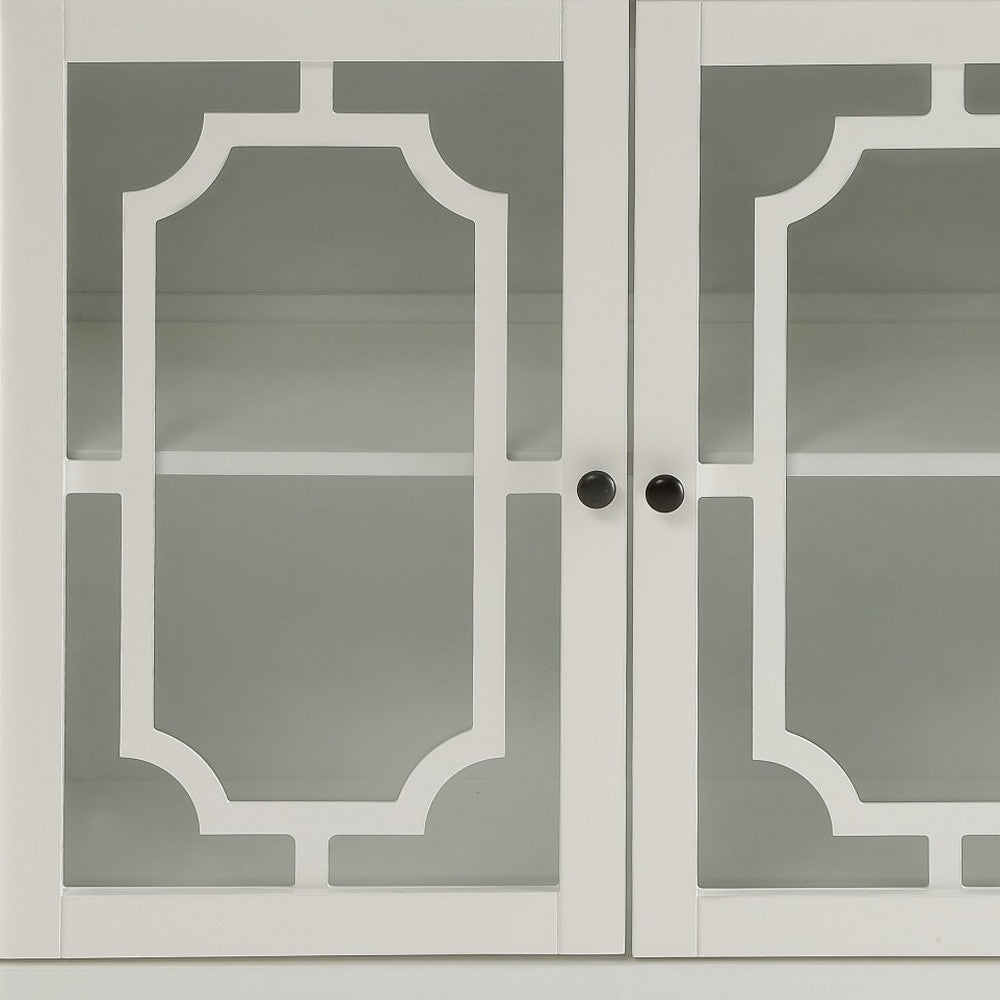 34" Black Sideboard with Two Glass Doors-Sideboards-DECOROLALA