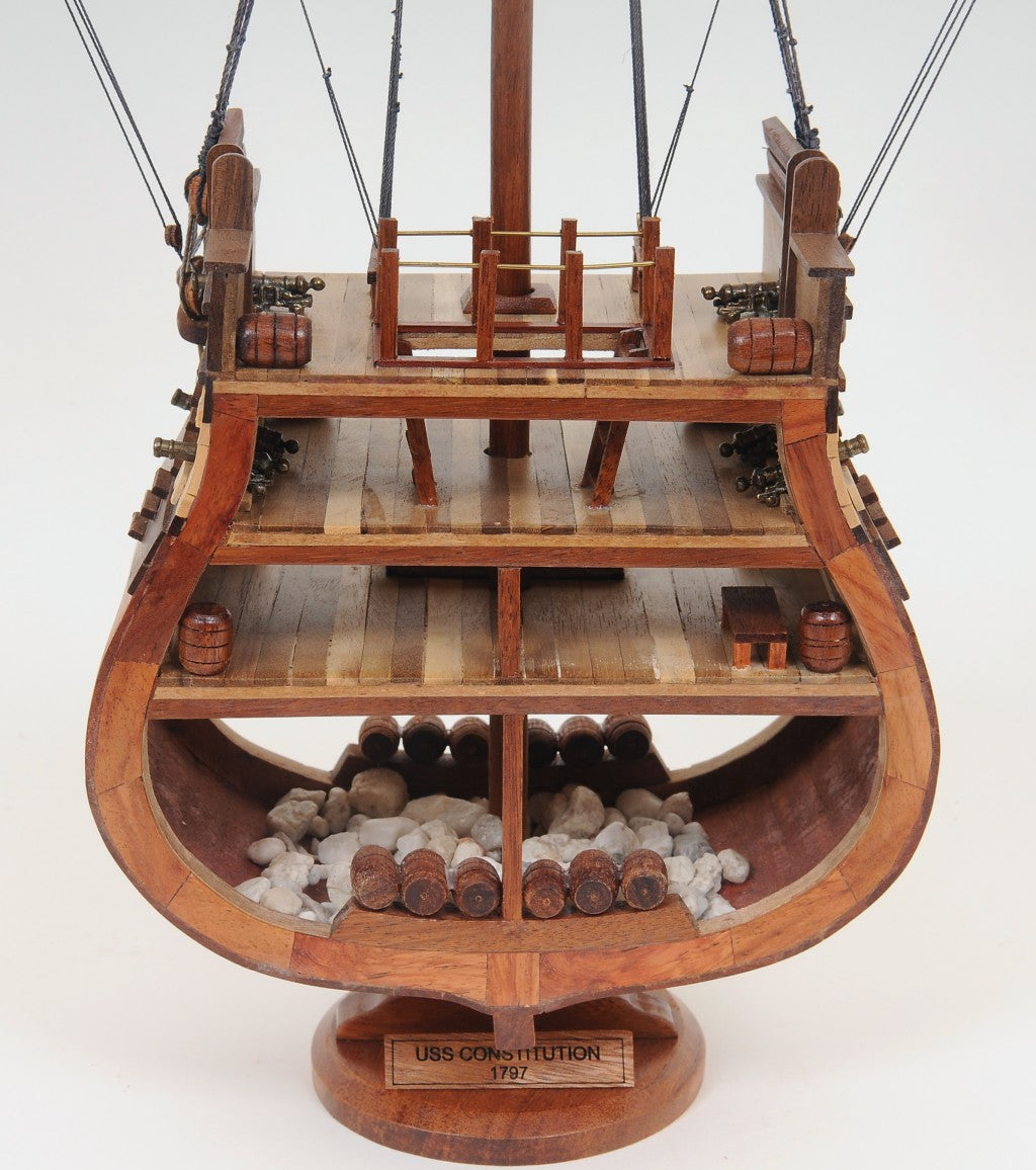 34" Brown Boat Model Sculpture-Sculptures-DECOROLALA