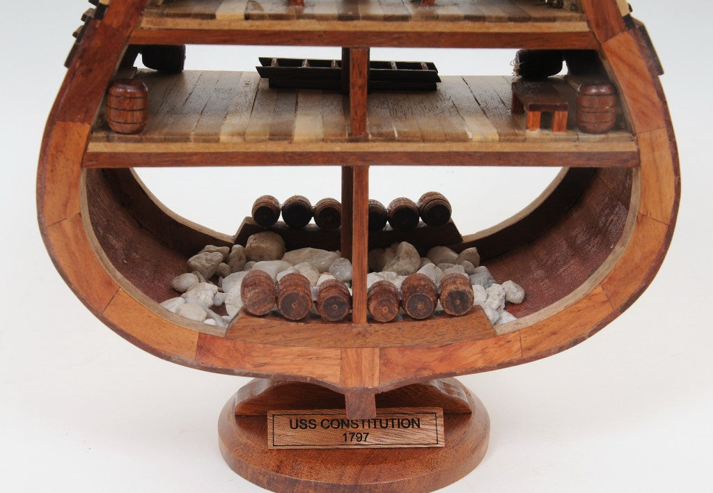 34" Brown Boat Model Sculpture-Sculptures-DECOROLALA