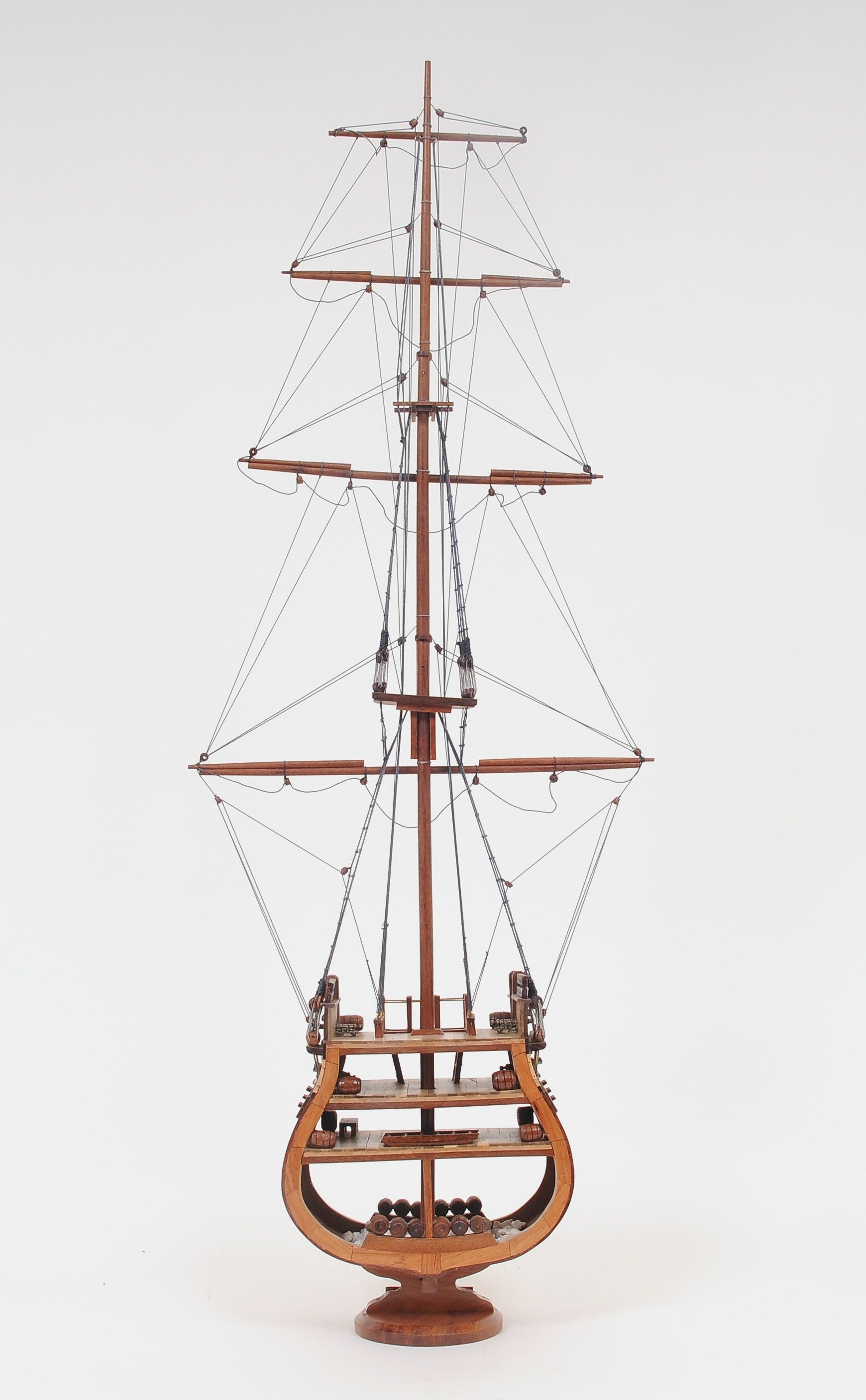 34" Brown Boat Model Sculpture-Sculptures-DECOROLALA