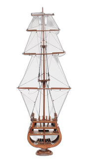 34" Brown Boat Model Sculpture-Sculptures-DECOROLALA