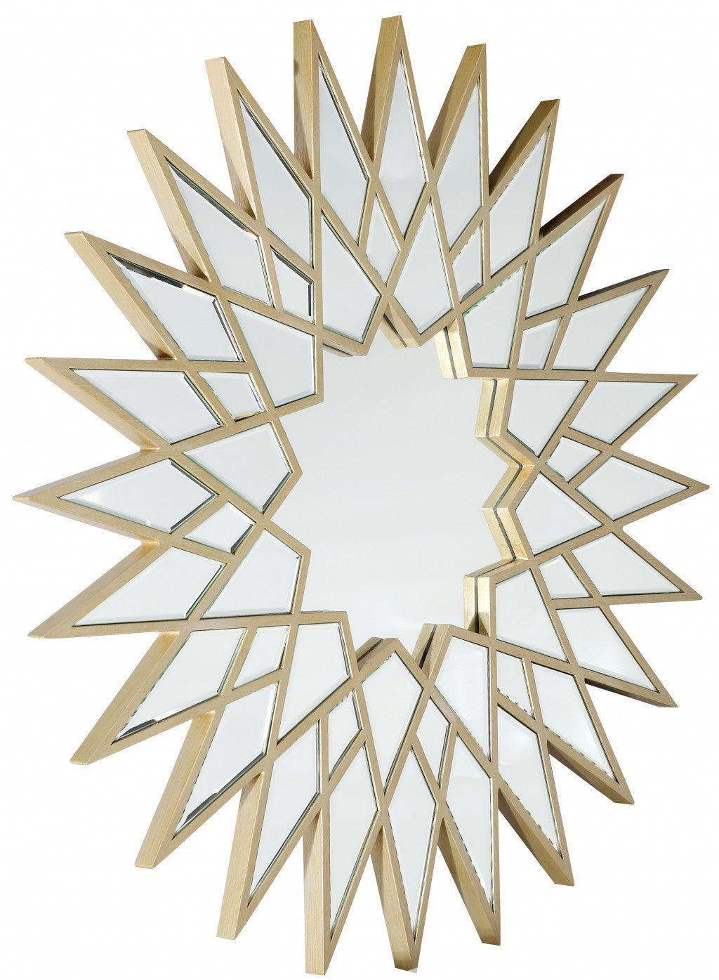 34" Gold Sunburst Metal Framed Accent Mirror-Mirrors-DECOROLALA