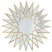 34" Gold Sunburst Metal Framed Accent Mirror-Mirrors-DECOROLALA