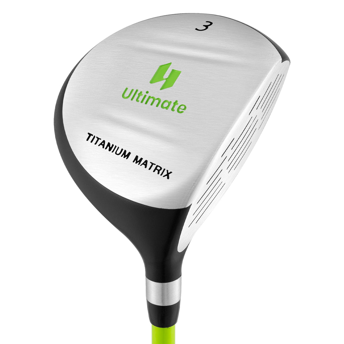 34 Inch 165CC Junior #3 Fairway Wood Golf Club with Fiberglass Shaft for Kids Ages 8-10-Green-Golf-DECOROLALA