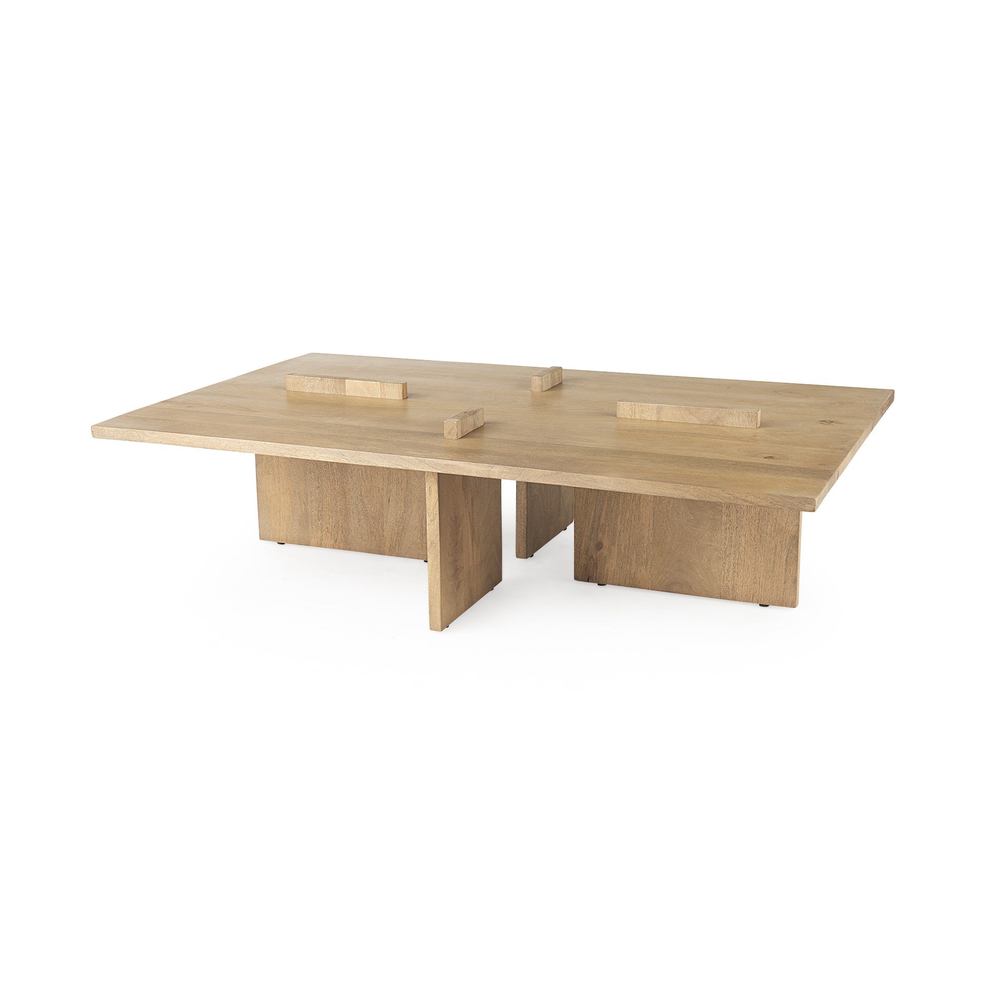 34" Natural Wood Coffee Table-Coffee Tables-DECOROLALA