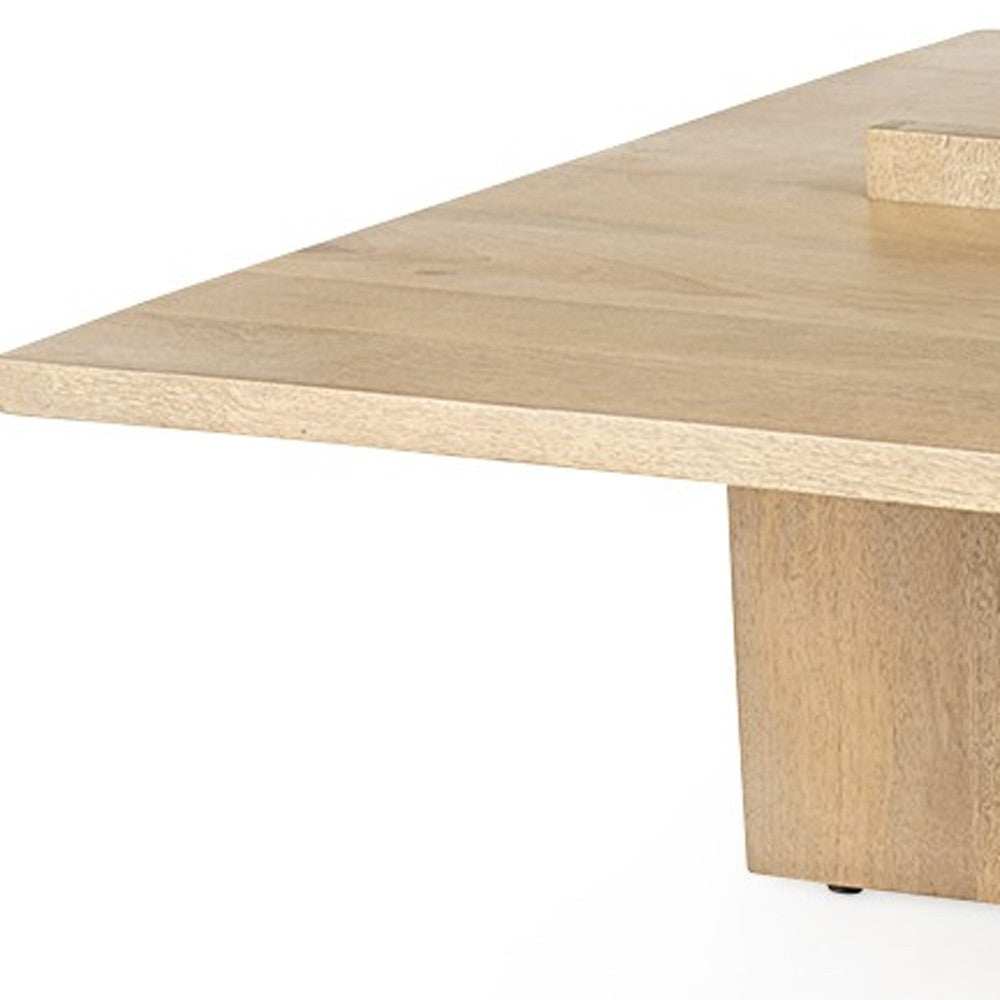 34" Natural Wood Coffee Table-Coffee Tables-DECOROLALA