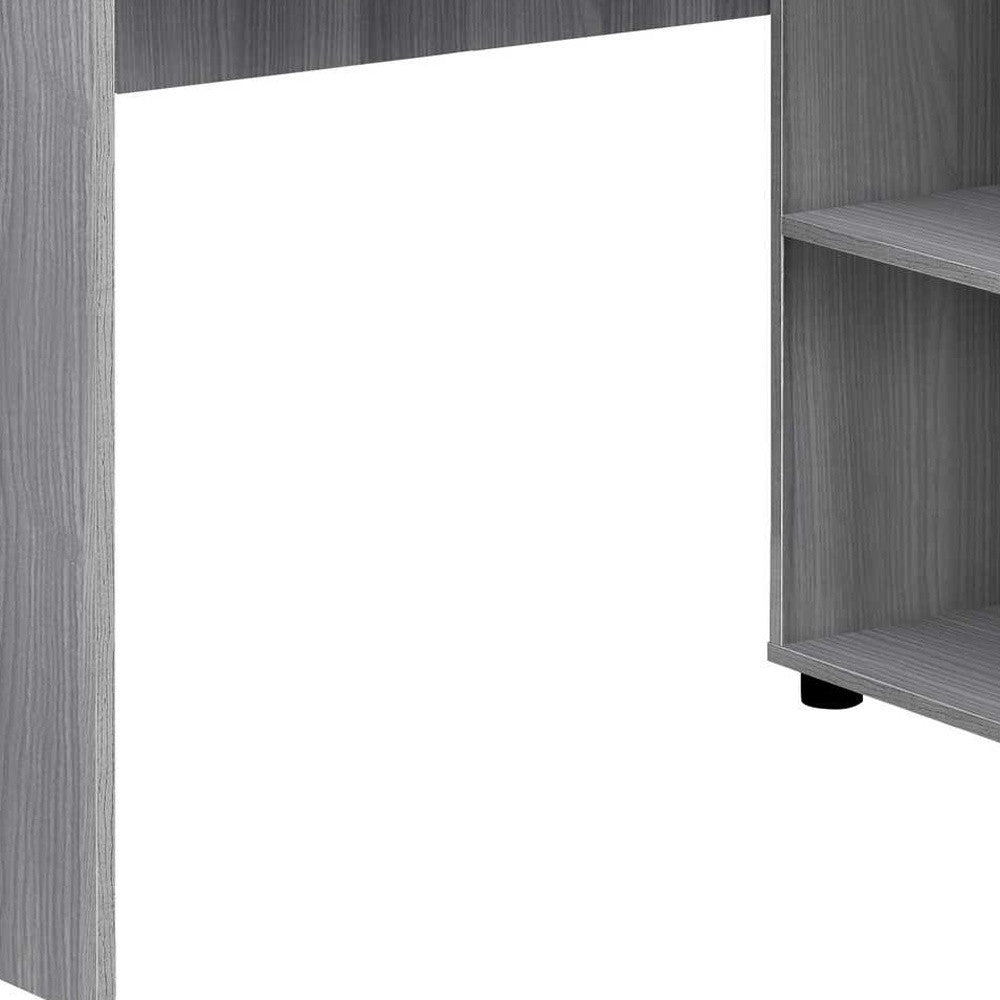 34" White L Shape Computer Desk With Two Drawers-Desks-DECOROLALA