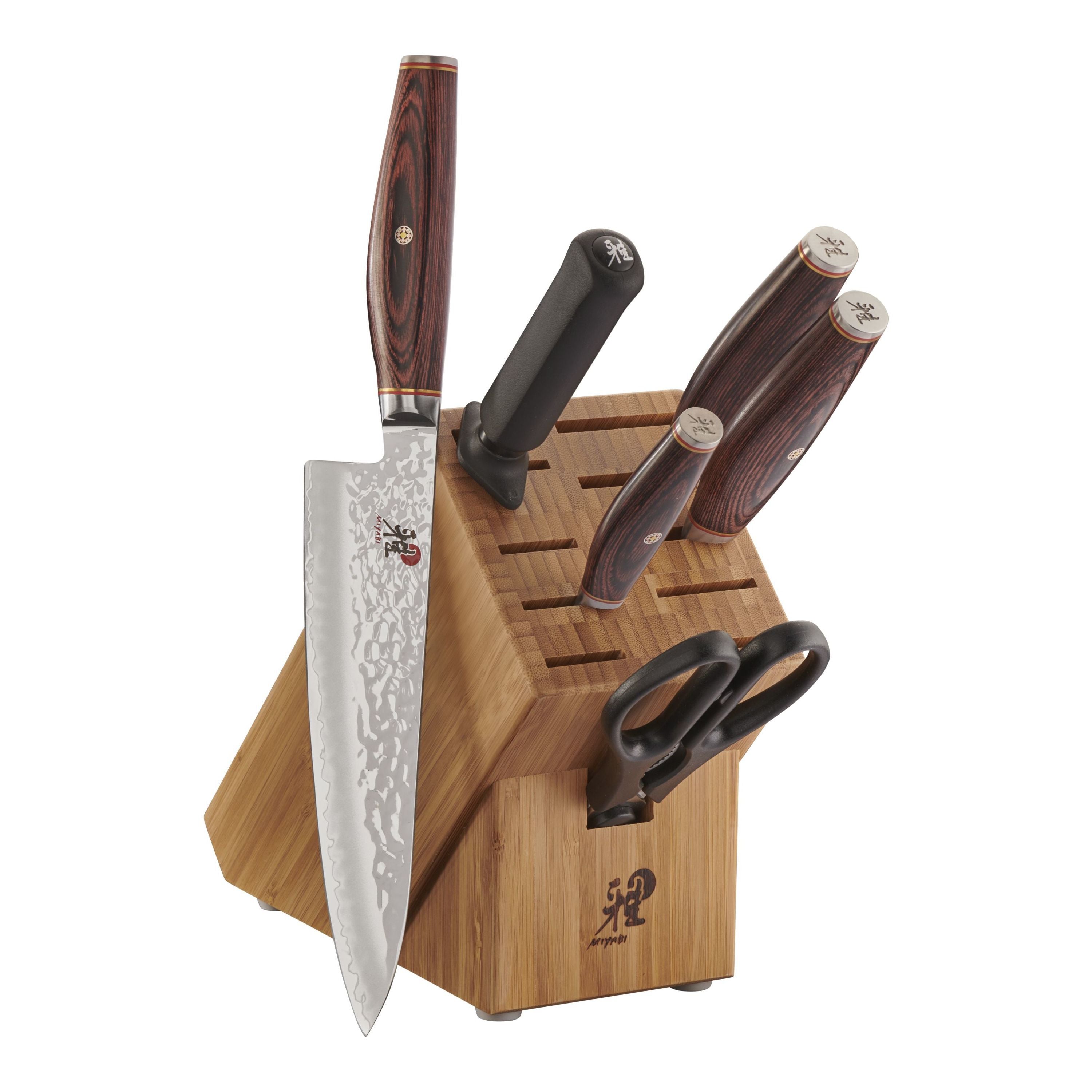 MIYABI 6000 MCT 7 Piece Knife Block Set, Nature-Knife Blocks-DECOROLALA
