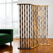 74" Natural Solid Wood Three Panel Screen Room Divider-Room Dividers-DECOROLALA