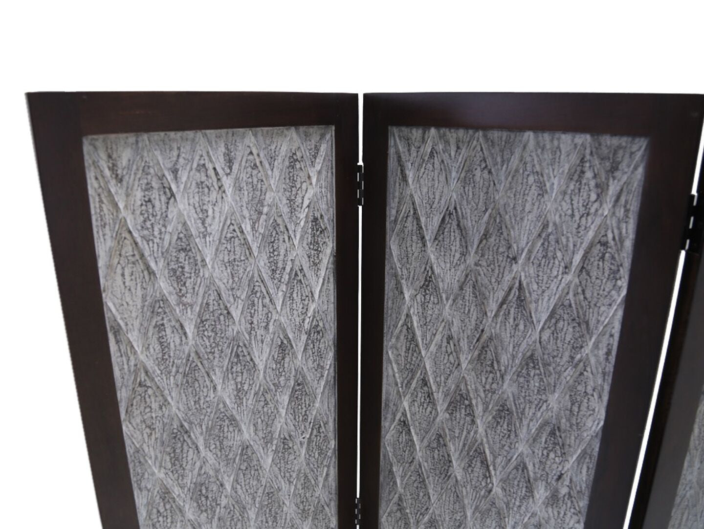 70" Brown Folding Three Panel Screen Room Divider-Room Dividers-DECOROLALA