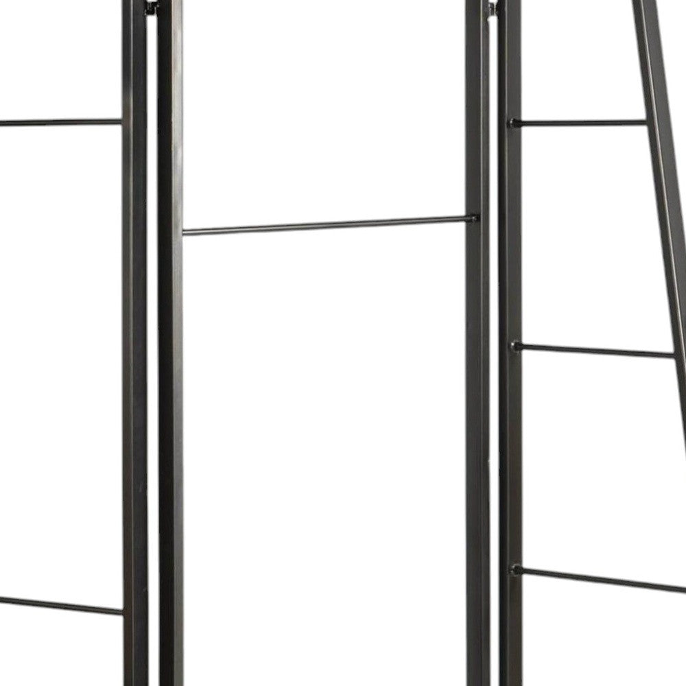 72" Gray Iron Folding Three Panel Screen Room Divider-Room Dividers-DECOROLALA