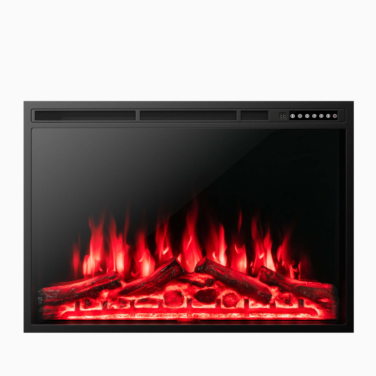 34/37 Inch Electric Fireplace Recessed with Adjustable Flames-Fireplaces-DECOROLALA