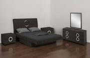 Four Piece Gray Solid Wood Bedroom Set With Mirror-Bedroom Furniture Sets-DECOROLALA
