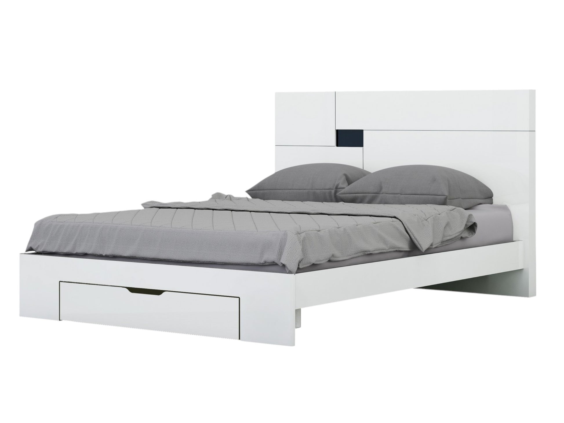 Four Piece White Solid Wood Bedroom Set With Mirror-Bedroom Furniture Sets-DECOROLALA