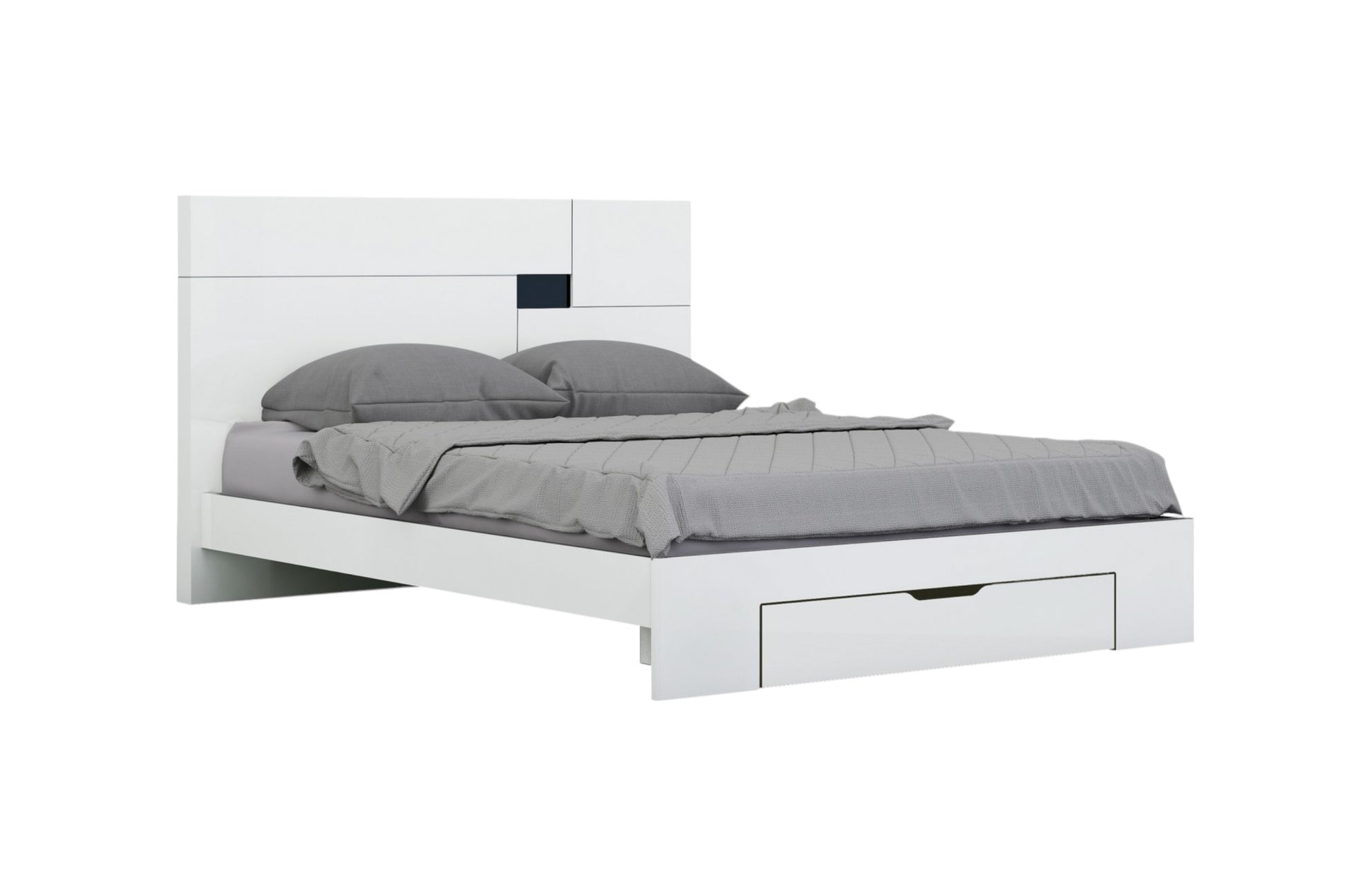 Four Piece White Solid Wood Bedroom Set With Mirror-Bedroom Furniture Sets-DECOROLALA