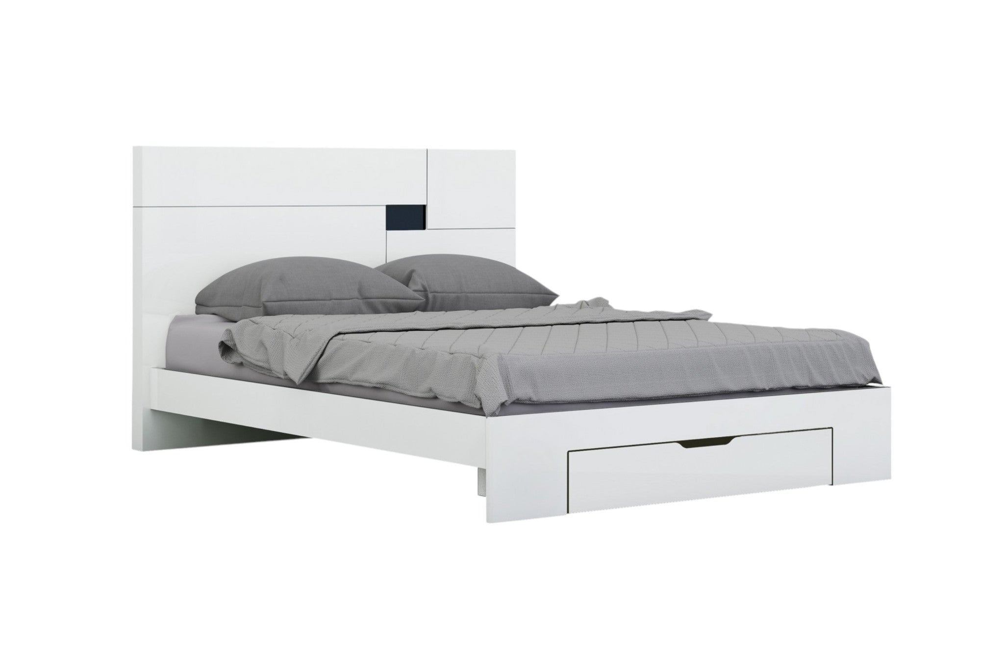 Four Piece White Solid Wood Bedroom Set With Mirror-Bedroom Furniture Sets-DECOROLALA