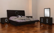 Four Piece Wood Brown Solid Wood Bedroom Set With Mirror-Bedroom Furniture Sets-DECOROLALA