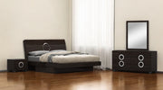Four Piece Wood Brown Solid Wood Bedroom Set With Mirror-Bedroom Furniture Sets-DECOROLALA