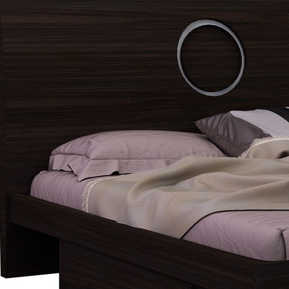 Four Piece Wood Brown Solid Wood Bedroom Set With Mirror-Bedroom Furniture Sets-DECOROLALA