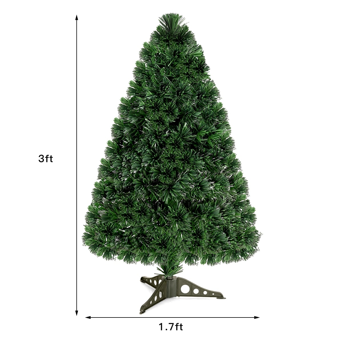 3/4/5 Feet Artificial Pre-Lit Fiber Optic PVC Christmas Tree-3 ft-Christmas Trees-DECOROLALA