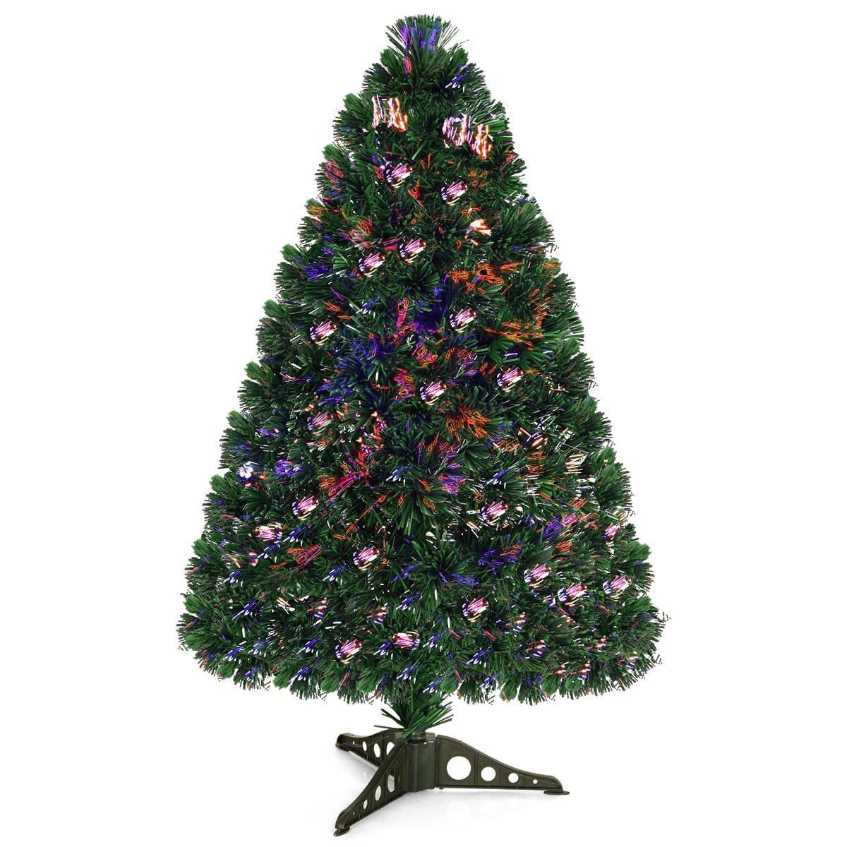 3/4/5 Feet Artificial Pre-Lit Fiber Optic PVC Christmas Tree-3 ft-Christmas Trees-DECOROLALA