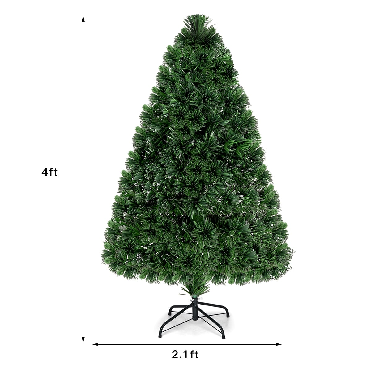 3/4/5 Feet Artificial Pre-Lit Fiber Optic PVC Christmas Tree-4 ft-Christmas Trees-DECOROLALA