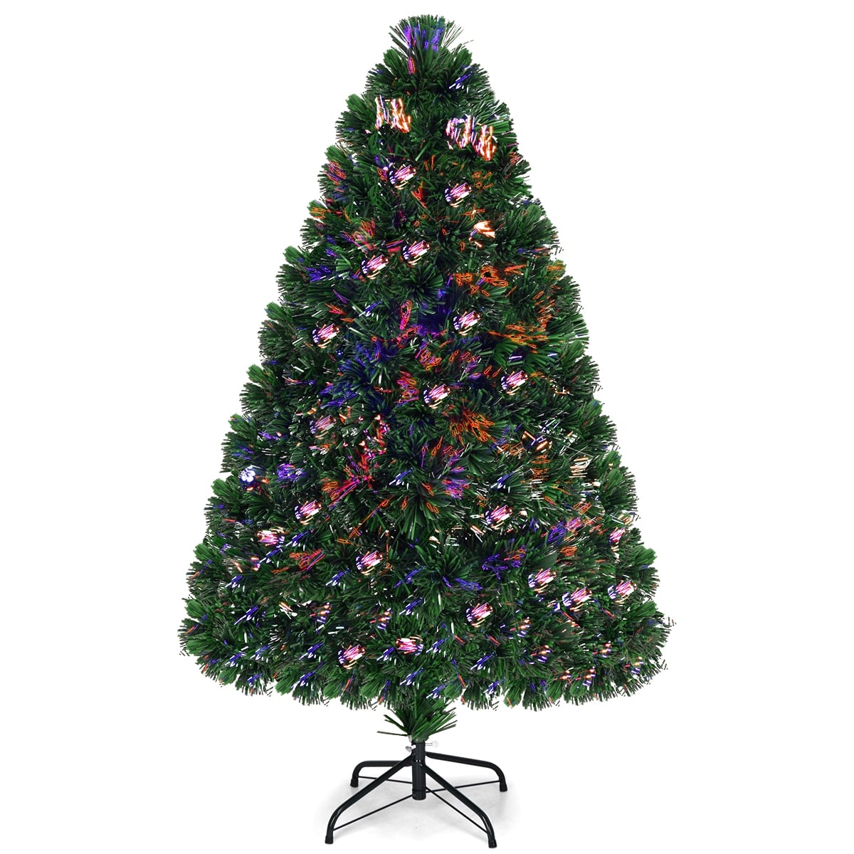 3/4/5 Feet Artificial Pre-Lit Fiber Optic PVC Christmas Tree-4 ft-Christmas Trees-DECOROLALA