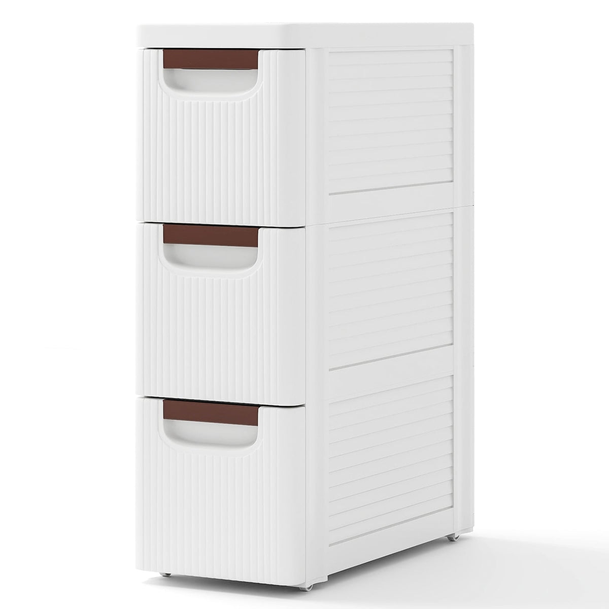 3/4/5/6-Drawer Rolling Organizer Unit Narrow Storage Cabinet with Built-In Wheels for Small Space-3-Drawer-Dressers & Chests-DECOROLALA