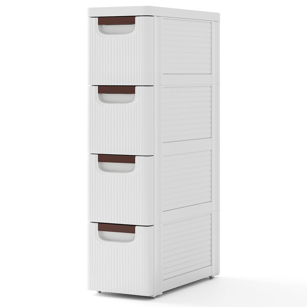3/4/5/6-Drawer Rolling Organizer Unit Narrow Storage Cabinet with Built-In Wheels for Small Space-4-Drawer-Dressers & Chests-DECOROLALA