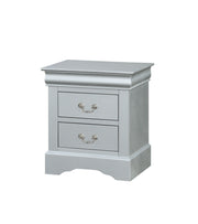 24" Platinum Two Drawers Nightstand-Nightstands & Bedside Tables-DECOROLALA