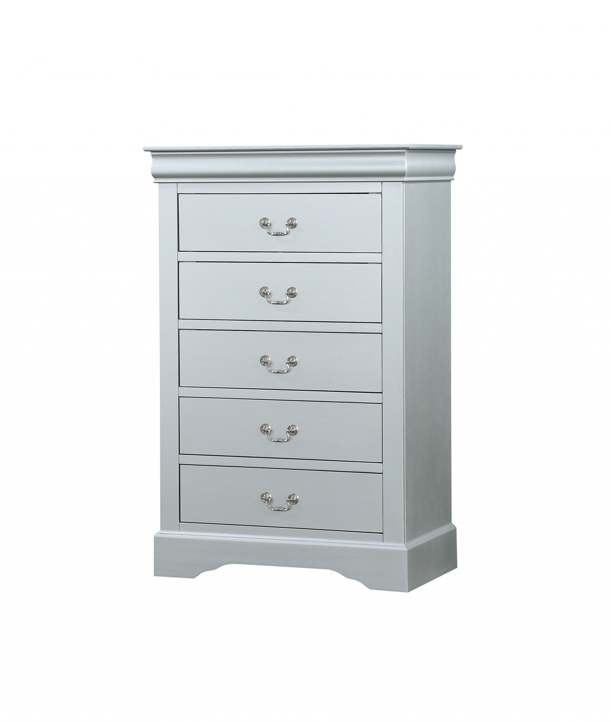 15" White Solid Wood Five Drawer Lingerie Chest-1