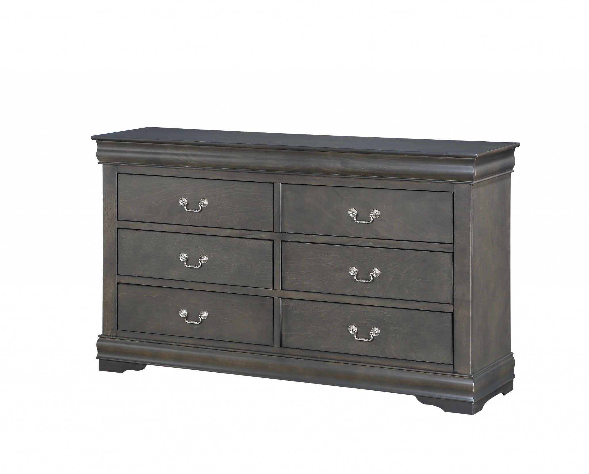 15" Gray Solid Wood Double Dresser-Dressers-DECOROLALA