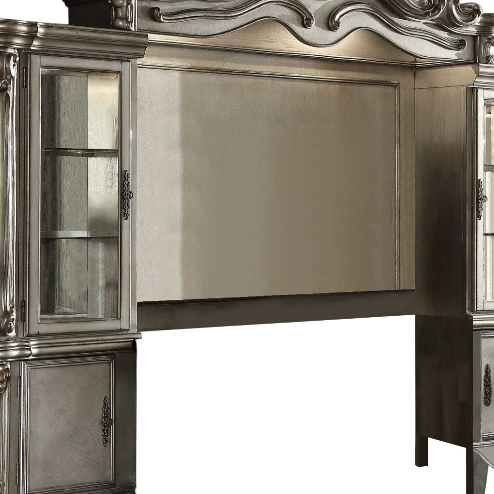 118" Platinum Solid Wood Floating Mount Entertainment Center-TV Stands-DECOROLALA