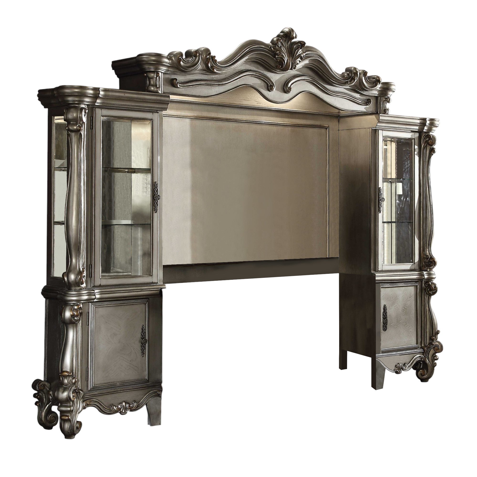 118" Platinum Solid Wood Floating Mount Entertainment Center-TV Stands-DECOROLALA