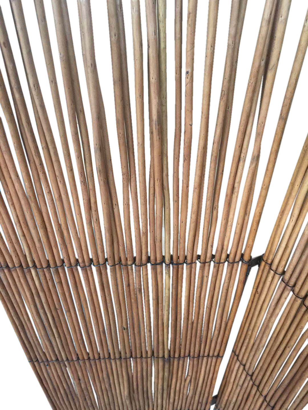 69" Brown Wood and Metal Folding Three Panel Screen Room Divider-Room Dividers-DECOROLALA
