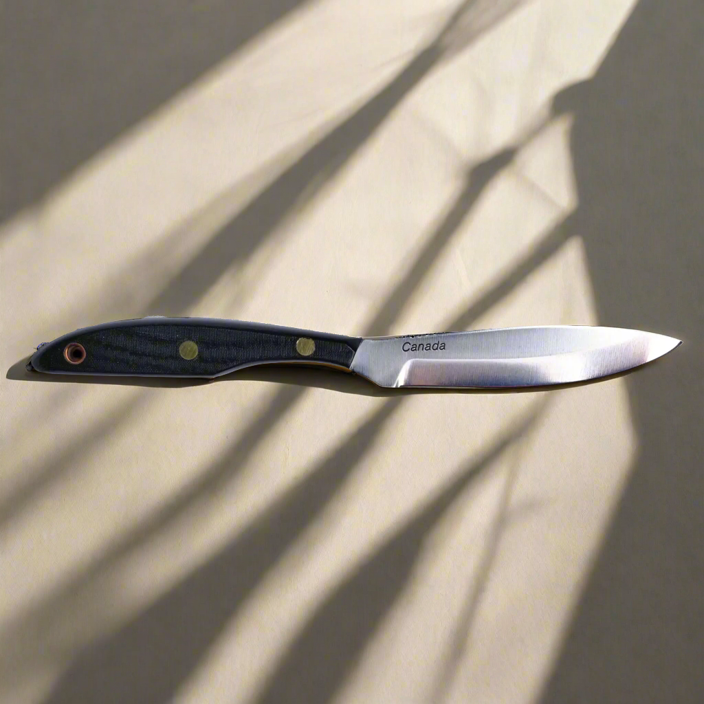 Trout and Bird Knife Carbon Steel Blade - Black Micarta handle  | M2C-2