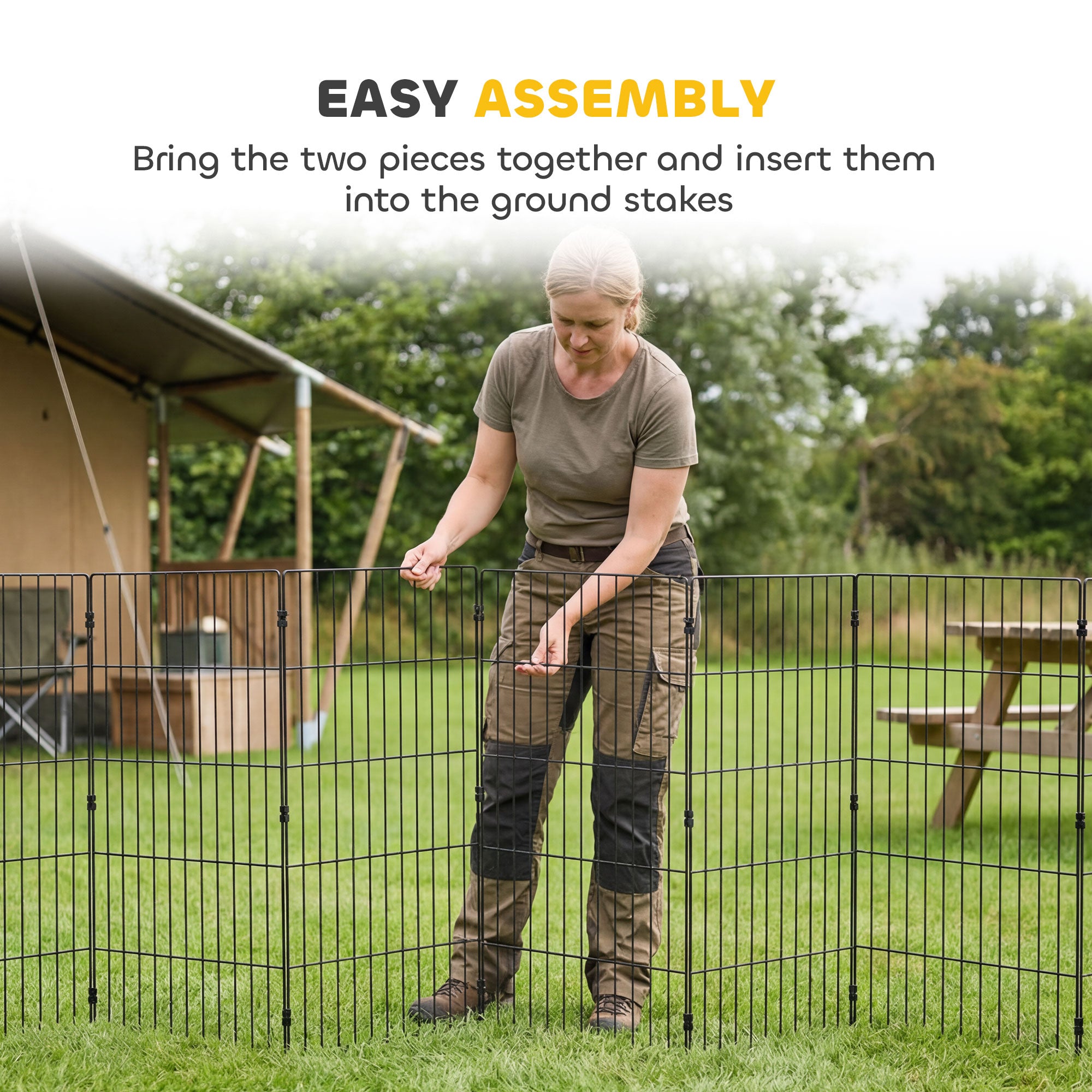 Foldable Metal Exercise Dog Playpen, Expandable Pet Fence for Small & Medium Dogs, 20" x 32", 8 Panels, Black
