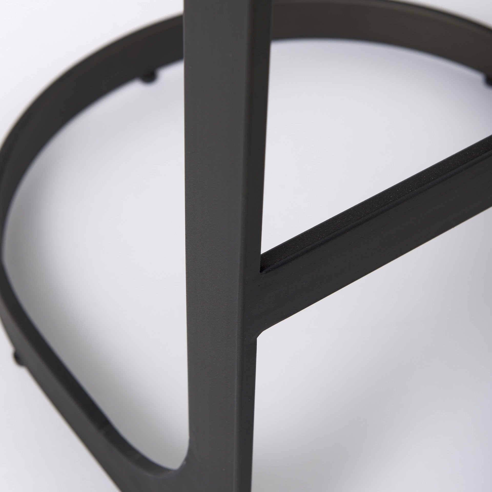 35" Black Leather and Metal Backless Bar Chair-Bar Chairs-DECOROLALA