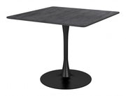35" Black Square Steel Pedestal Base Dining Table-Dining Tables-DECOROLALA