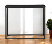 35" Black Wood and Steel Frame Console Table-Console Tables-DECOROLALA
