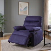 35" Blue Velvet Manual Recliner-Recliners-DECOROLALA