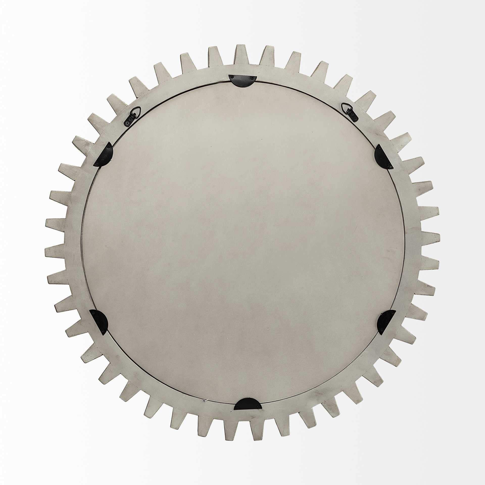 35" Brown Abstract Wood Framed Accent Mirror-Mirrors-DECOROLALA