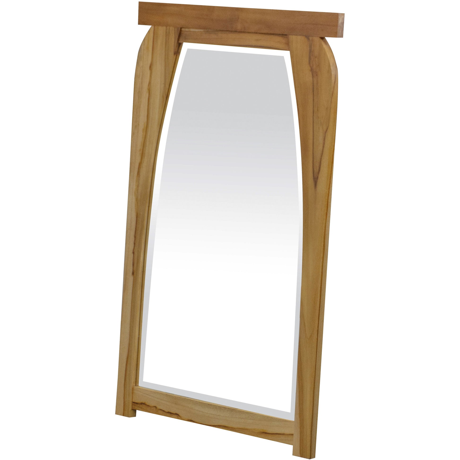 35" Brown Abstract Wood Framed Accent Mirror-Mirrors-DECOROLALA