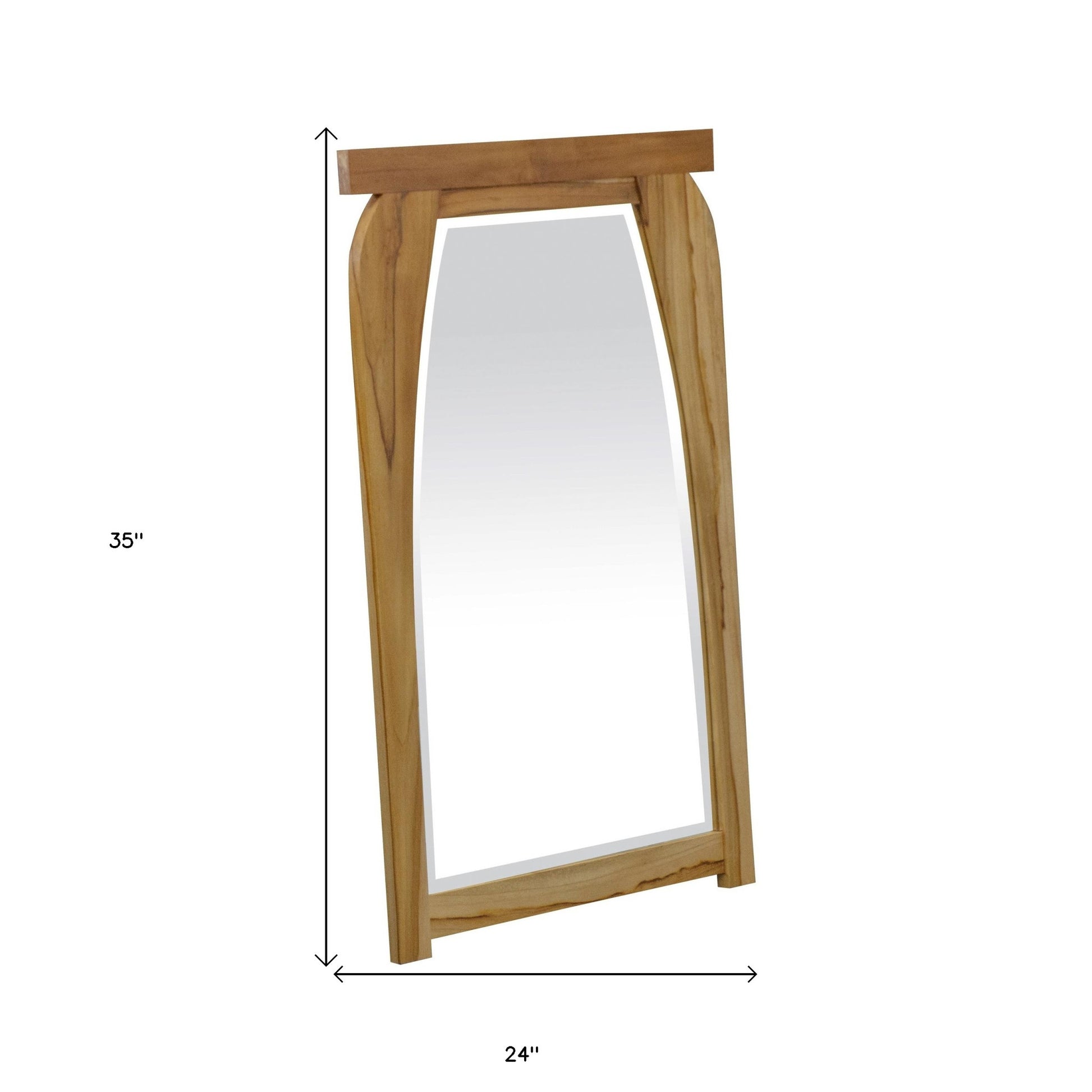 35" Brown Abstract Wood Framed Accent Mirror-Mirrors-DECOROLALA