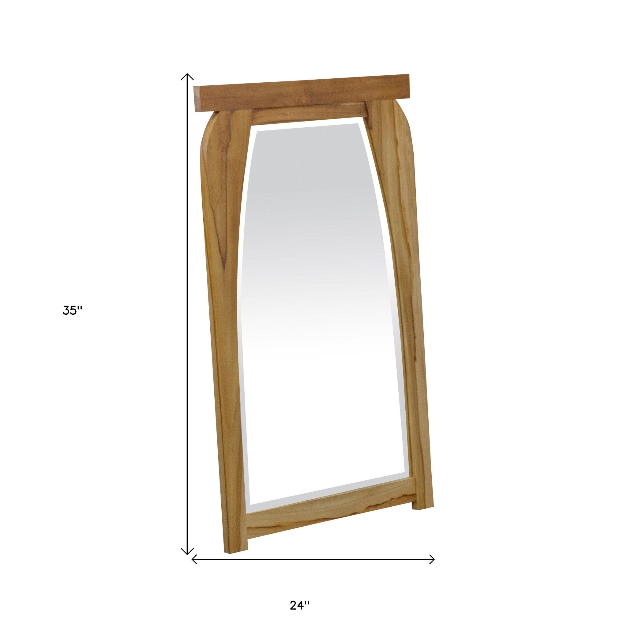 35" Brown Abstract Wood Framed Accent Mirror-Mirrors-DECOROLALA