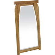35" Brown Abstract Wood Framed Accent Mirror-Mirrors-DECOROLALA